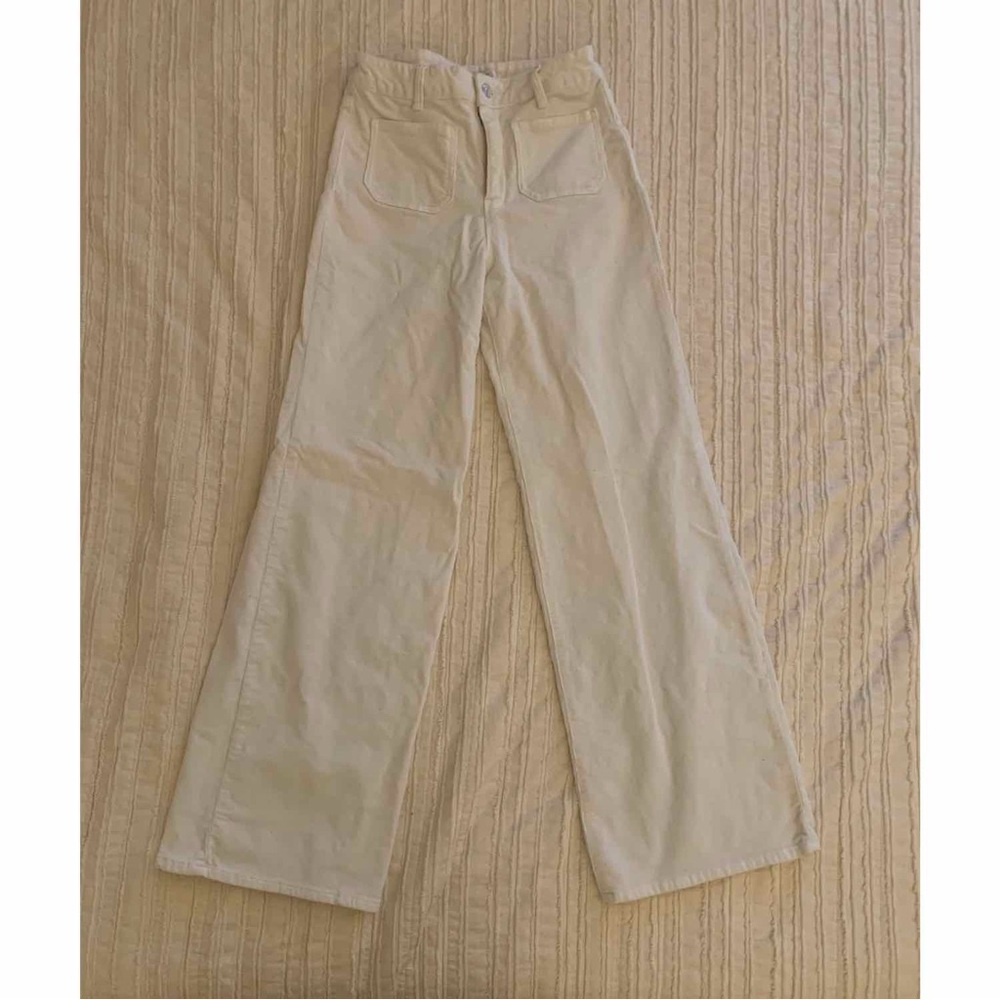 White/Cream Wide-Leg Sailor Pants